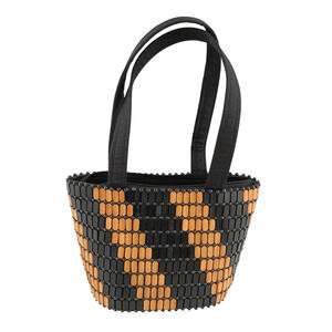 Handmade African Beaded Tote Bag Wood Bead Purse Tribal Boho Shoulder Bag